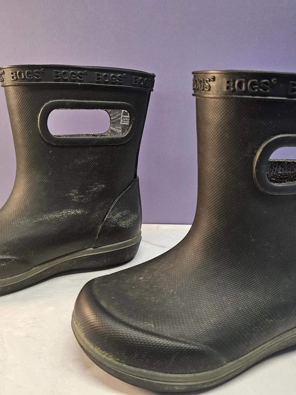 Bogs Kids Black Rain Boots - Slip-On Waterproof Boot